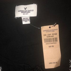NWT American Eagle Outfitters Embroided Black Top